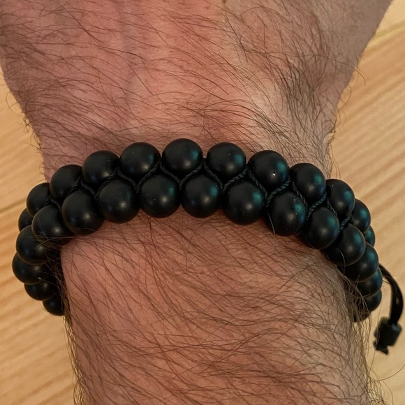 Authentic Handmade African Black Beaded Adjustable Unisex Bracelets - Picture 5 of 7